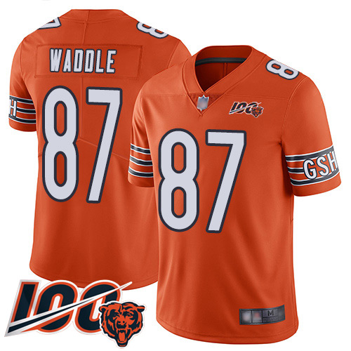 Chicago Bears Limited Orange Men Tom Waddle Alternate Jersey NFL Football #87 100th Season